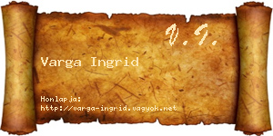 Varga Ingrid névjegykártya